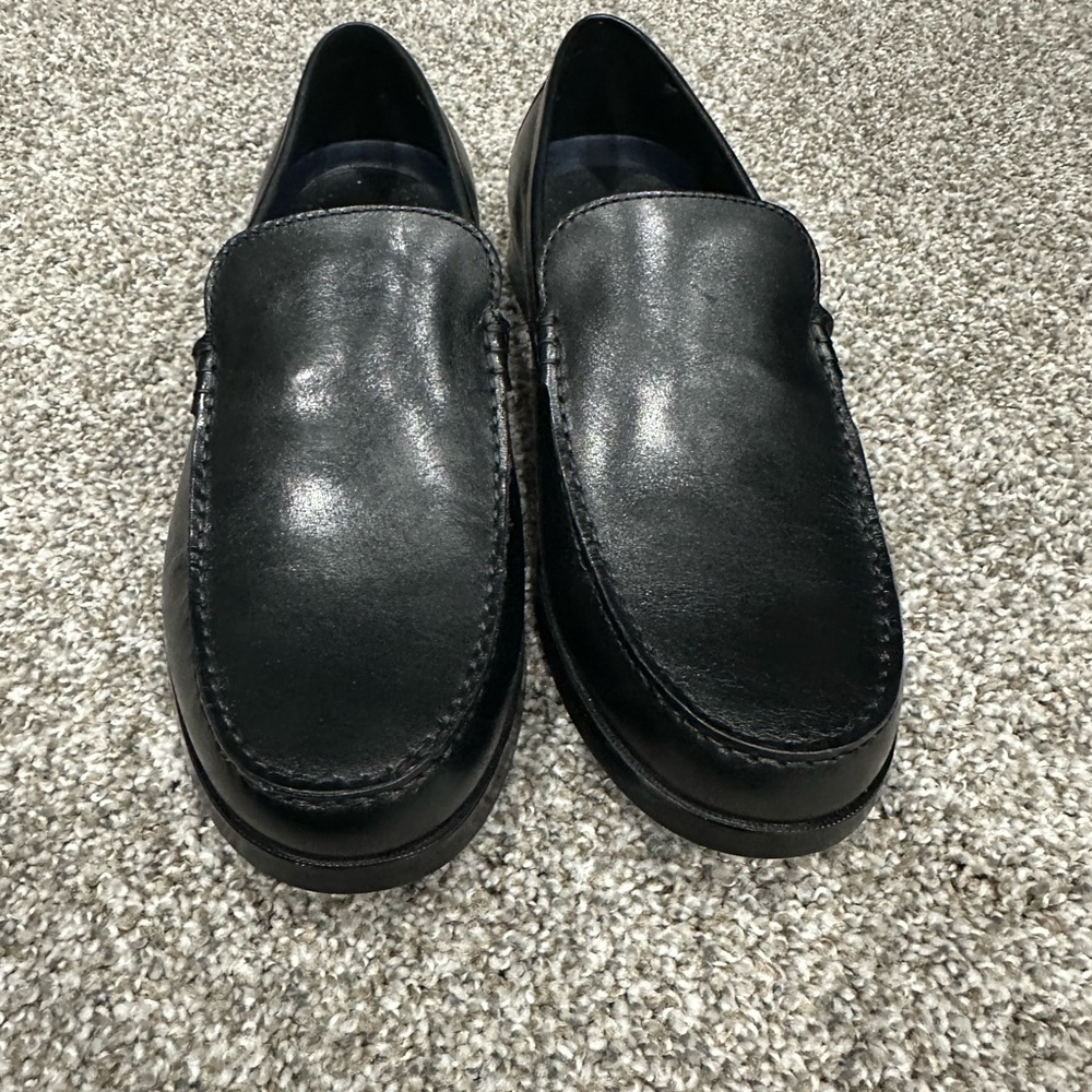 Men's Rockport Whitley Loafer Black 10 Wide Dress Shoes Trutech Leather Slip on - Picture 4 of 10